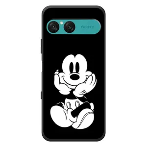 Эксклюзивный чехол для Sony Xperia 10 VII (AlphaPrint - Мультяшные) (Микки на черном)