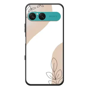 Силиконовый чехол с принтом в цветах на Sony Xperia 10 VII (Нюдовая веточка абстракция)