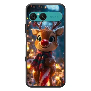Яркий чехол для Sony Xperia 10 VII с Зимними Оленятами (Олень с шарфом)