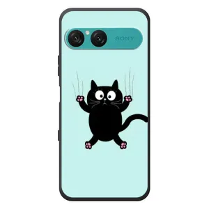 Чехол с принтом для Sony Xperia 10 VII (AlphaPrint) Модные коты (Падающий кот)