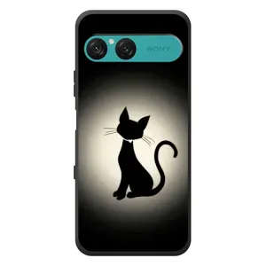 Чехол с принтом для Sony Xperia 10 VII (AlphaPrint) Модные коты (Силуэт котика)