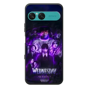 Чехол с дизайном Венздей 2 на Sony Xperia 10 VII (Фиолетовая магия Уэнздей)