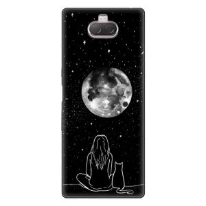 Чехол с рисунком кот на Sony Xperia 10 (Девушка с котом)