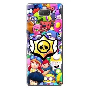 Чехол для Sony Xperia 10 Бравл Старс (VPrint) (Лого Brawl Stars)