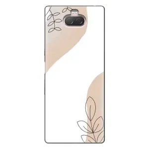 Силиконовый чехол с принтом в цветах на Sony Xperia 10 (Нюдовая веточка абстракция)