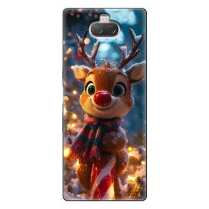 Яскравий чохол для Sony Xperia 10 з Зимові Оленята (Олень з шарфом)