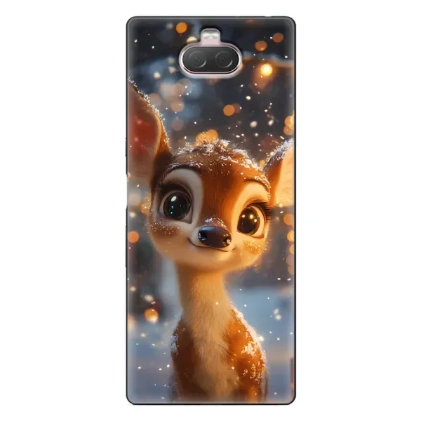 Чохол з принтом «Оленятко серед гірлянд» для Sony Xperia 10