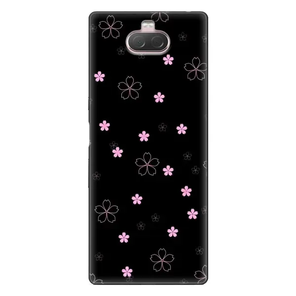 Чехол с принтом «Розовые цветы на черном» для Sony Xperia 10 Чехол с принтом «Розовые цветы на черном» для Sony Xperia 10