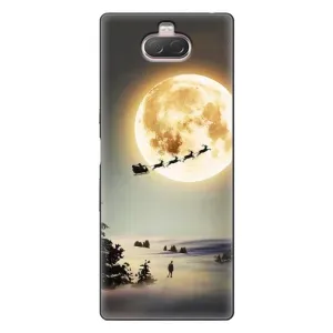 Новорічні, Святкові Чохли для Sony Xperia 10 - 2024 год (Санта на місяці)