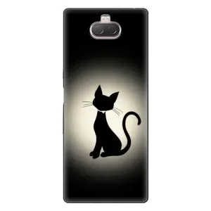 Чехол с принтом для Sony Xperia 10 (AlphaPrint) Модные коты (Силуэт котика)