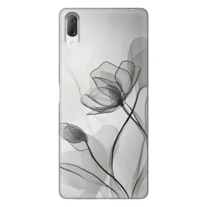 Чохол з квітковим принтом на Sony Xperia L3 (Чорні квіти)