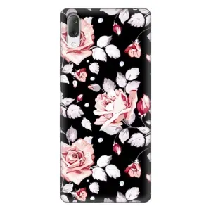 Чохли з квітами для Sony Xperia L3 (VPrint) (Квіти на чорному)