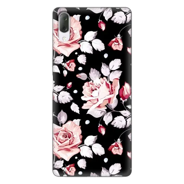 Чехол с принтом «Цветочки на черном» для Sony Xperia L3 Чехол с принтом «Цветочки на черном» для Sony Xperia L3
