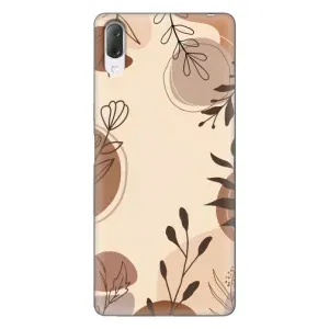 Чохол з квітковим принтом на Sony Xperia L3 (Коричневі квіти)