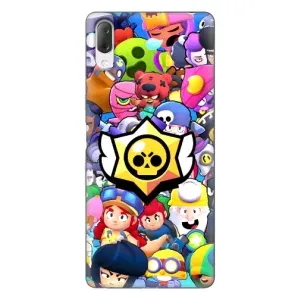 Чехол для Sony Xperia L3 Бравл Старс (VPrint) (Лого Brawl Stars)