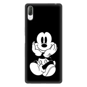 Эксклюзивный чехол для Sony Xperia L3 (AlphaPrint - Мультяшные) (Микки на черном)