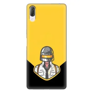 Чехол PUBG для Сони Хпериа Л3 (AlphaPrint) (Пабг в шлеме)