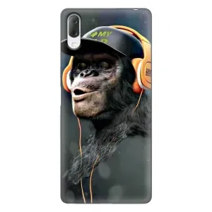 Чехол с Обезьянами Sony Xperia L3 - (AlphaPrint) (В наушниках)