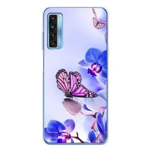 Чехлы с Цветами для TCL 20L Plus (VPrint) (Бабочка на цветочке)