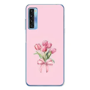 Чохол з розовим принтом для TCL 20L Plus (Букет квітів)