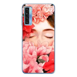 Чехлы (ART) Цветы на TCL 20L Plus (VPrint) (Глаза в цветах)
