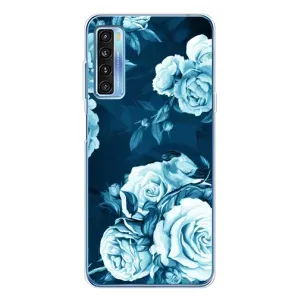 Чехлы (ART) Цветы на TCL 20L Plus (VPrint) (Голубые Бутоны)