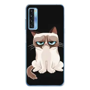 Чохол з принтом для TCL 20L Plus (AlphaPrint) Модні коти (Сумний кіт)