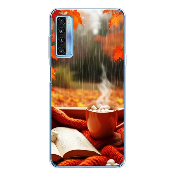 Чохол з принтом «Кава і дощ» для TCL 20L Plus