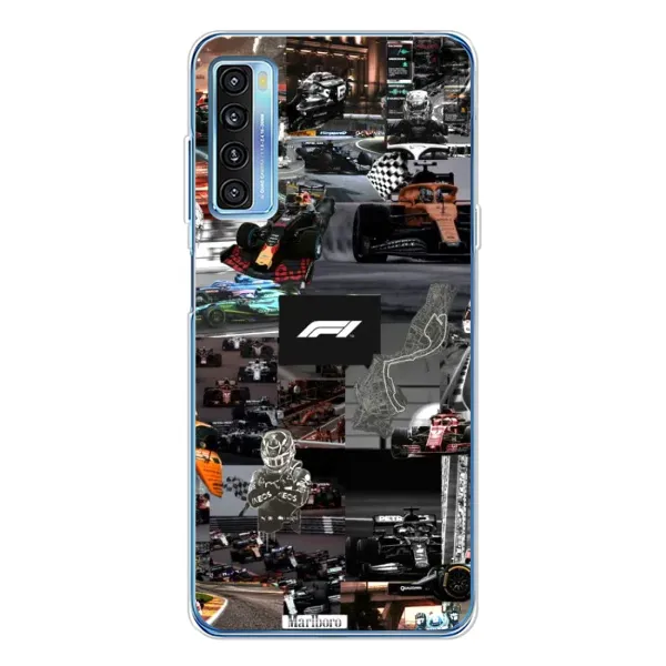 Чохол з принтом «Гоночний колаж Ф1» для TCL 20L Plus