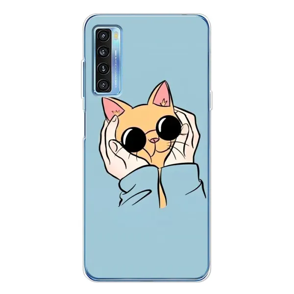 Чохол з принтом «Котик в окулярах» для TCL 20L Plus