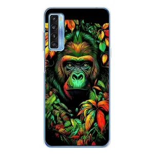 Чохол з Мавпами TCL 20L Plus - (AlphaPrint) (Мавпа в квітах)