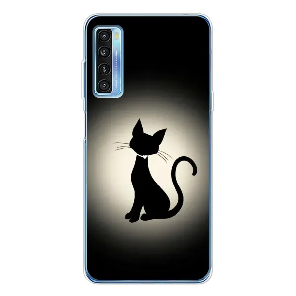 Чохол з принтом «Силует котика» для TCL 20L Plus