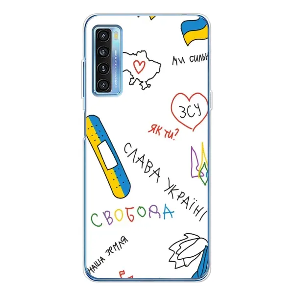 Чохол з принтом «Стикер» для TCL 20L Plus