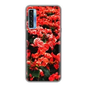 Чохли з квітами для TCL 20L (VPrint) (Квіти червоні)
