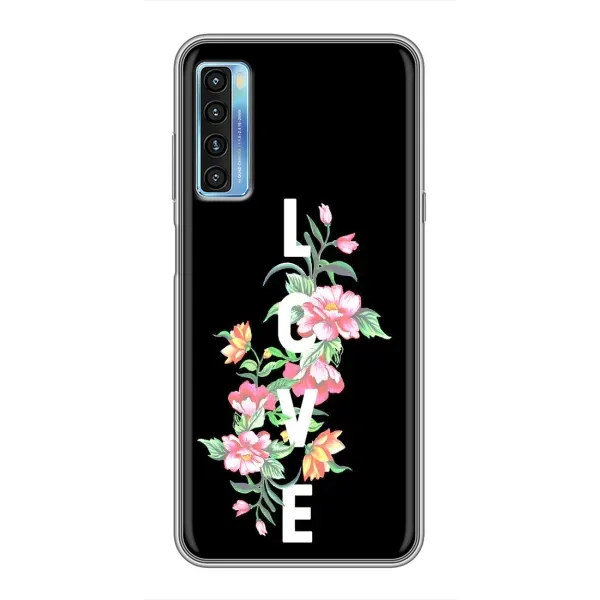Чохол з принтом «Квіти LOVE» для TCL 20L Чохол з принтом «Квіти LOVE» для TCL 20L