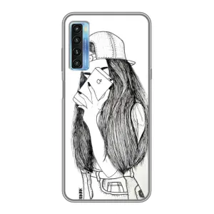 Чохол з друком для TCL 20L - (Мода) (AlphaPrint) (Фото дівчини)