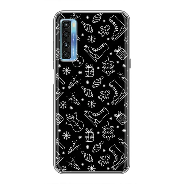 Чехол с принтом «Новогодний фон» для TCL 20L