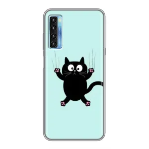 Чохол з принтом для TCL 20L (AlphaPrint) Модні коти (Падаючий кіт)