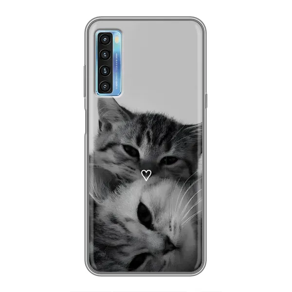 Чохол з принтом «Пара котів» для TCL 20L