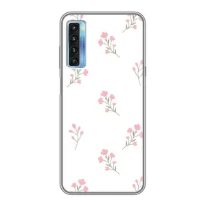 Чохол з розовим принтом для TCL 20L (Рожеві квіти)