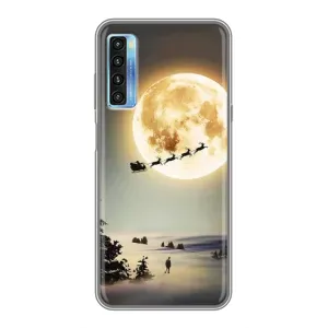 Новорічні, Святкові Чохли для TCL 20L - 2024 год (Санта на місяці)