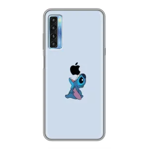 Чехол с принтом Стич на TCL 20L (Stitch apple)