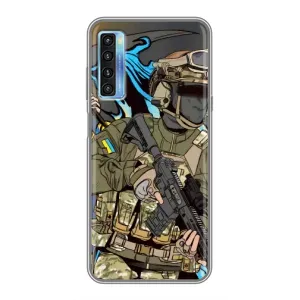 Чехлы с картинкой ЗСУ для TCL 20L (AlphaPrint) (Воїн ЗСУ)