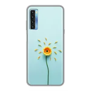 Чохли з квітами для TCL 20L (VPrint) (Жовта квітка)