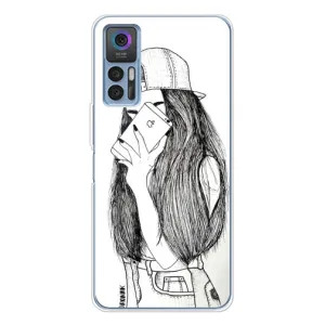 Чехол с печатью для TCL 30 Plus - (Мода) (AlphaPrint) (Фото девочки)