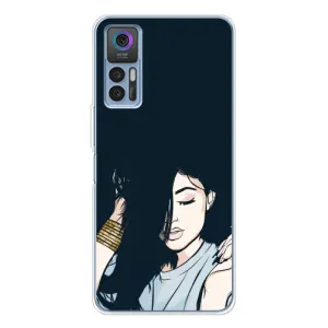 Чехол с печатью для TCL 30 Plus - (Мода) (AlphaPrint) (Красивая девочка)