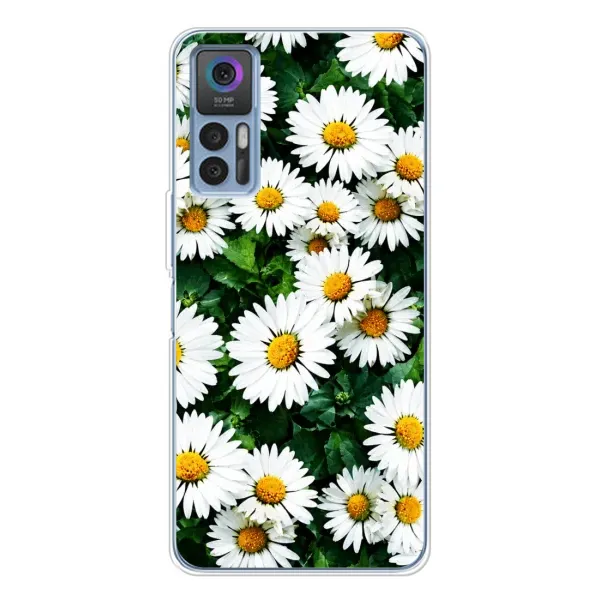 Чохол з принтом «Ромашки» для TCL 30 Plus