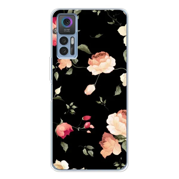 Чехол с принтом «Розочки» для TCL 30 Plus