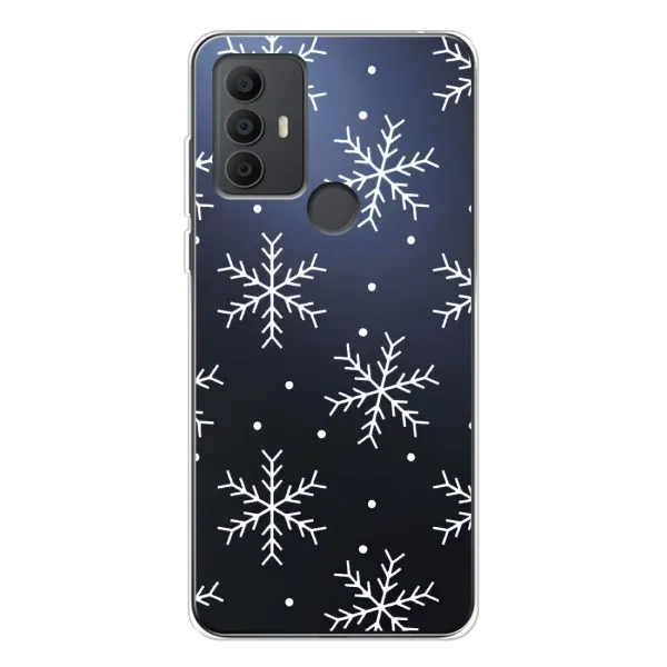 Чехол с принтом «Белые снежинки» для TCL 30 SE