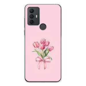Чехол с розовым рисунком для TCL 30 SE (Букет цветов)